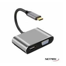 HUB USB NETMAK NM-4EN1 USB-C A 1HD-1VGA-1USB-1USBC HUB USB NETMAK NM-4EN1 USB-C A 1HD-1VGA-1USB-1USBC