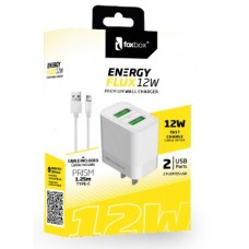 CARGADOR FOXBOX FLUX 12W BLANCO CABLE TIPO C