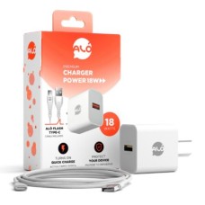 CARGADOR ALO 18W BLANCO CABLE TIPO C