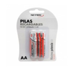 PILA RECARGABLE AA NETMAK 2700MHA/1.2V/PACK X 2 PILA RECARGABLE AA NETMAK 2700MHA/1.2V/PACK X 2