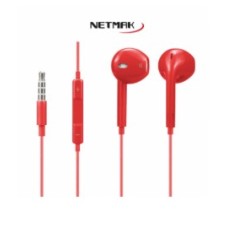 AURICULAR NETMAK NM-UR70R ROJO IN EAR/MIC/PLUG 3.5