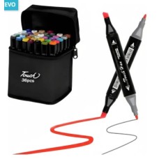 MARCADOR TOUCH COLORES DOBLE PUNTA PACK X 36PCS