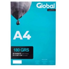 PAPEL FOTO GLOBAL GLOSSY 180 GRS A4 X20