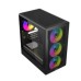 GABINETE SENTEY M25BLK-SF BLACK 4FAN ARGB/GLASS