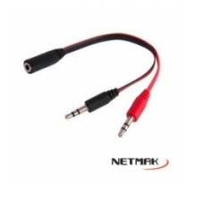 CABLE ADAPTADOR NETMAK NM-C50 PLUG 3.5 A AUR Y MIC