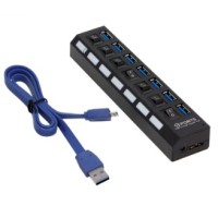 HUB USB 7 PUERTOS 3.0 CON INTERRUPTOR JG-HUB73.0