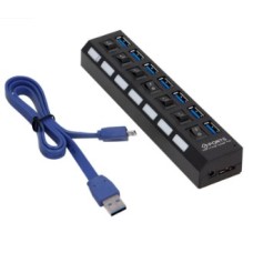 HUB USB 7 PUERTOS 3.0 CON INTERRUPTOR JG-HUB73.0