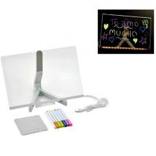PIZARRA ACRILICA LED 40X30 C/MARCADORES JG-LED4030