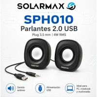 PARLANTE PC SOLARMAX SPH010 USB NEGRO PARLANTE PC SOLARMAX SPH010 USB NEGRO